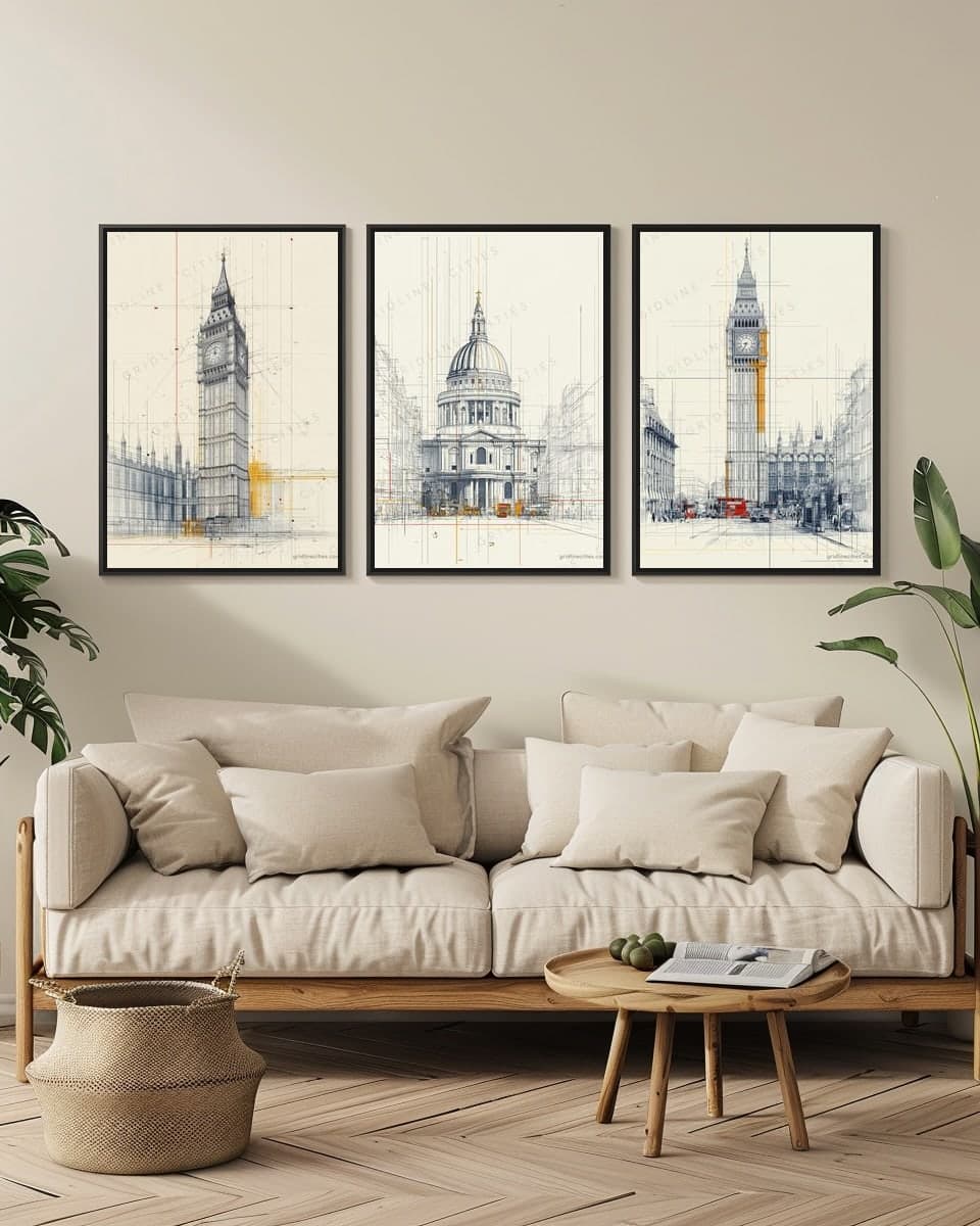 St Paul's in a living-room triptych