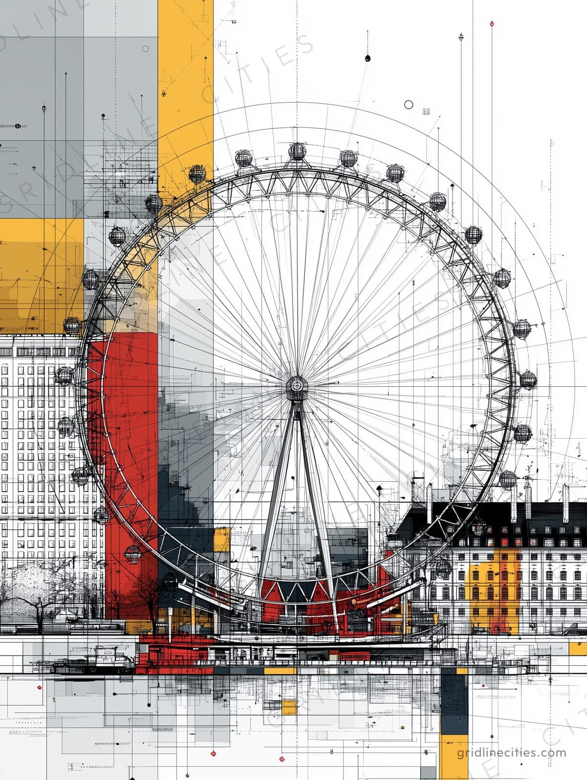 London Eye Mondrian Style