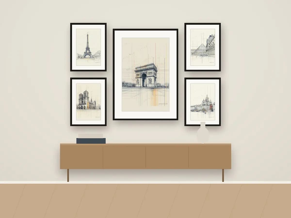 Paris Arc de Triomphe as gallery wall