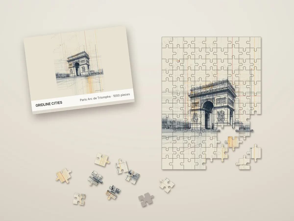Paris Arc de Triomphe as jigsaw puzzle