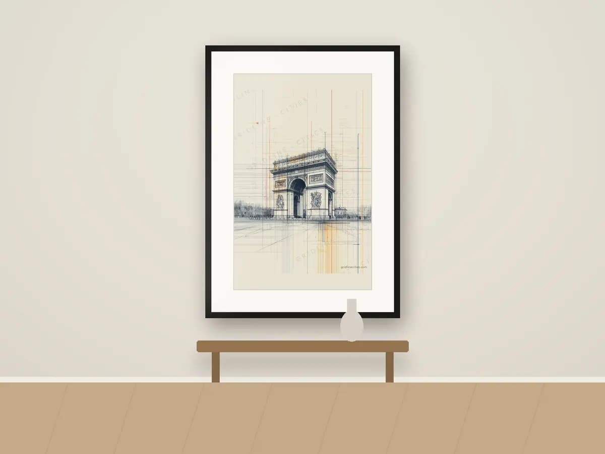Paris Arc de Triomphe as print & frame