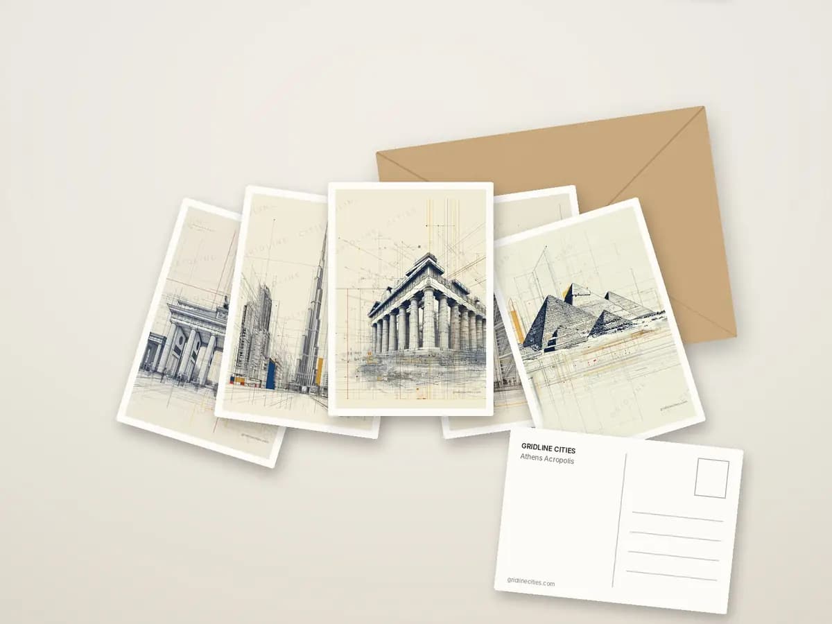 Athens Acropolis as postcards