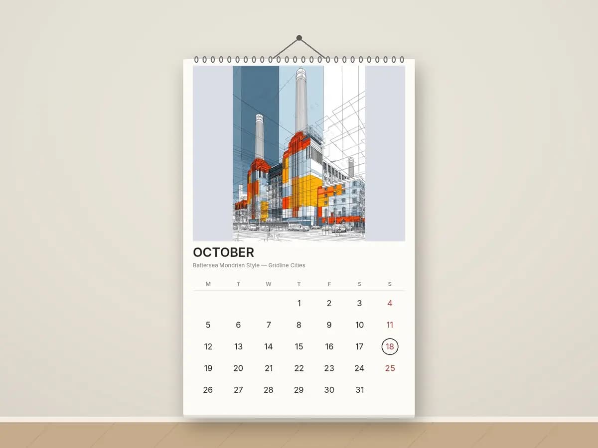 Battersea Mondrian Style as calendar