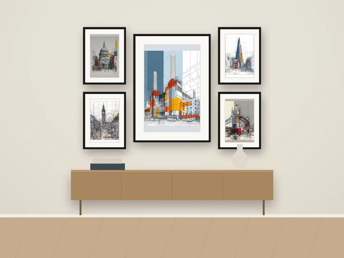 Battersea Mondrian Style as gallery wall