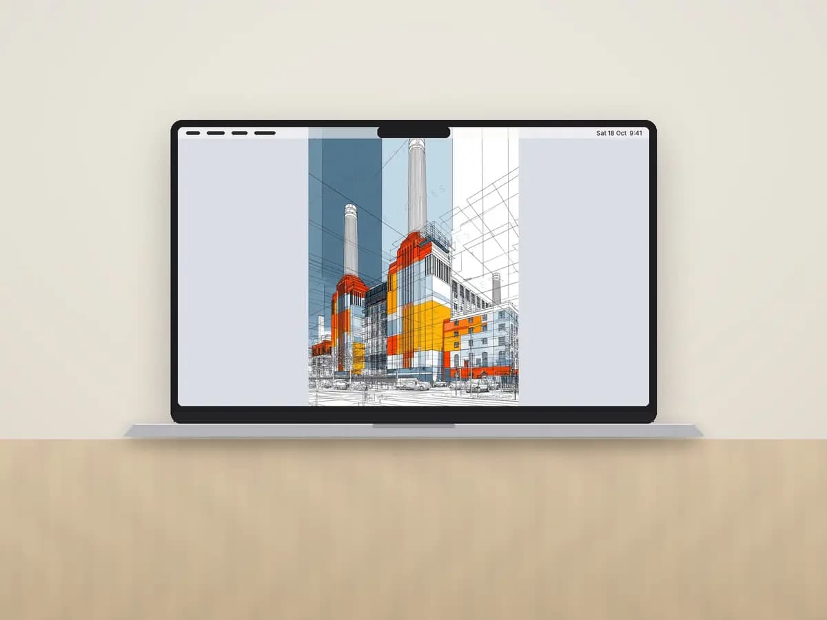Battersea Mondrian Style as desktop wallpaper