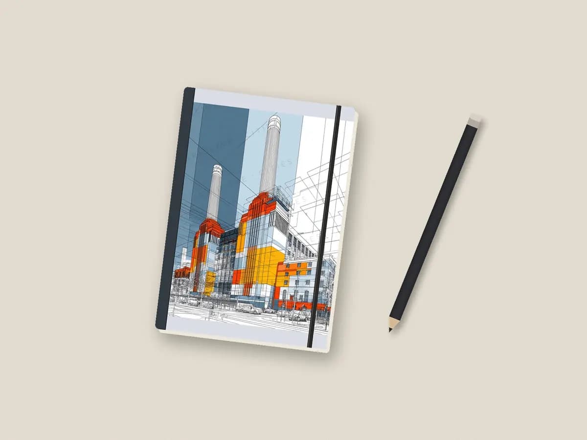 Battersea Mondrian Style as notebook cover