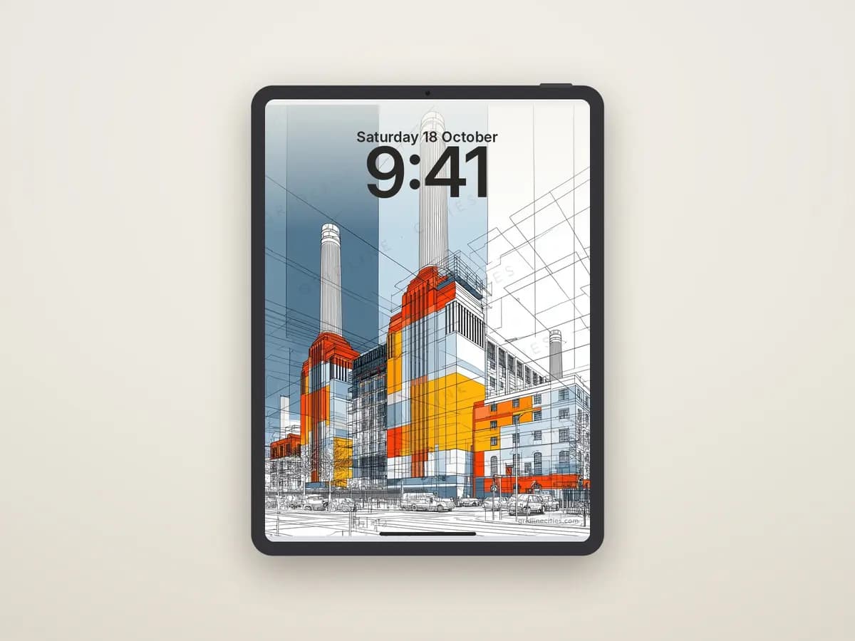 Battersea Mondrian Style as tablet wallpaper