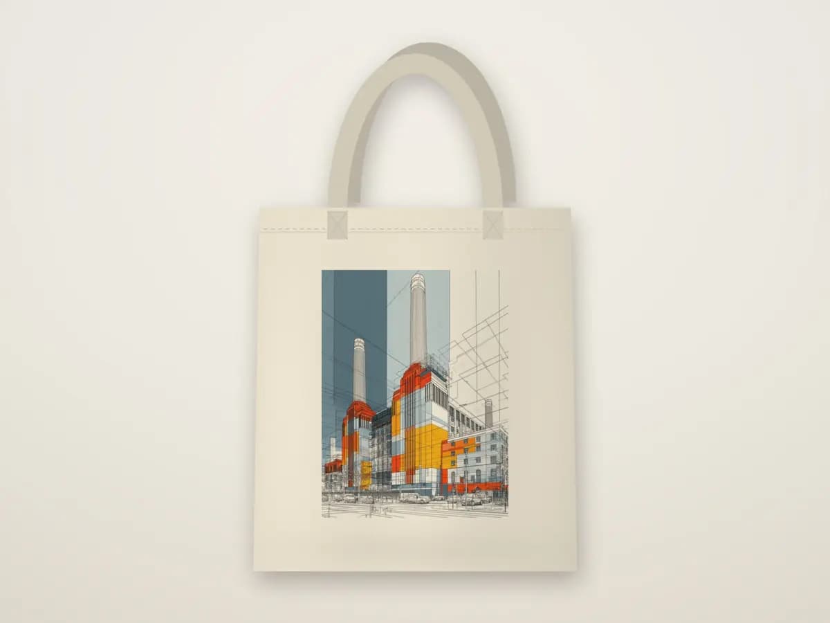 Battersea Mondrian Style as tote bag