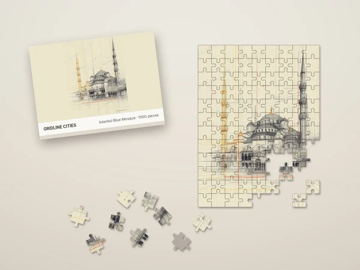 Istanbul Blue Mosque as jigsaw puzzle