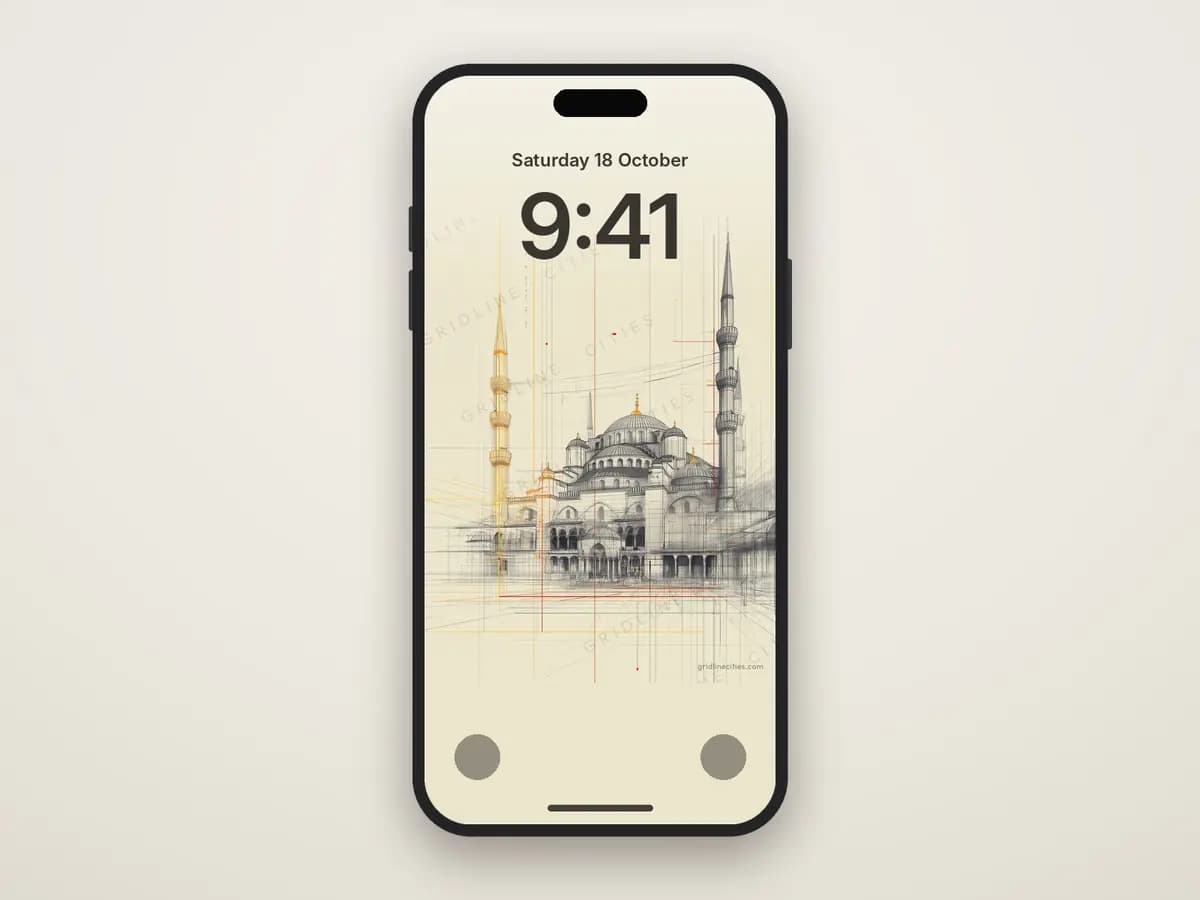 Istanbul Blue Mosque as phone wallpaper
