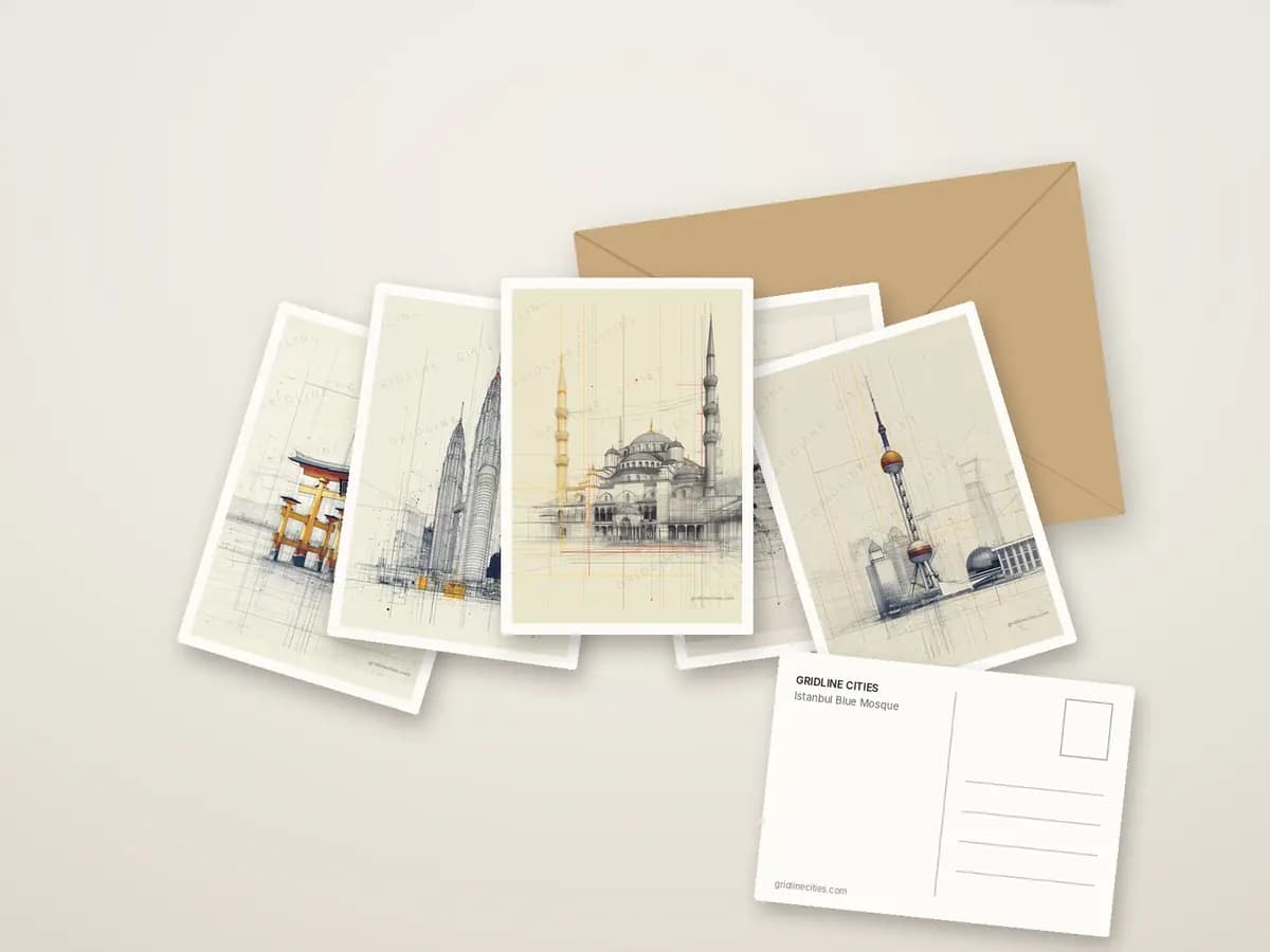 Istanbul Blue Mosque as postcards