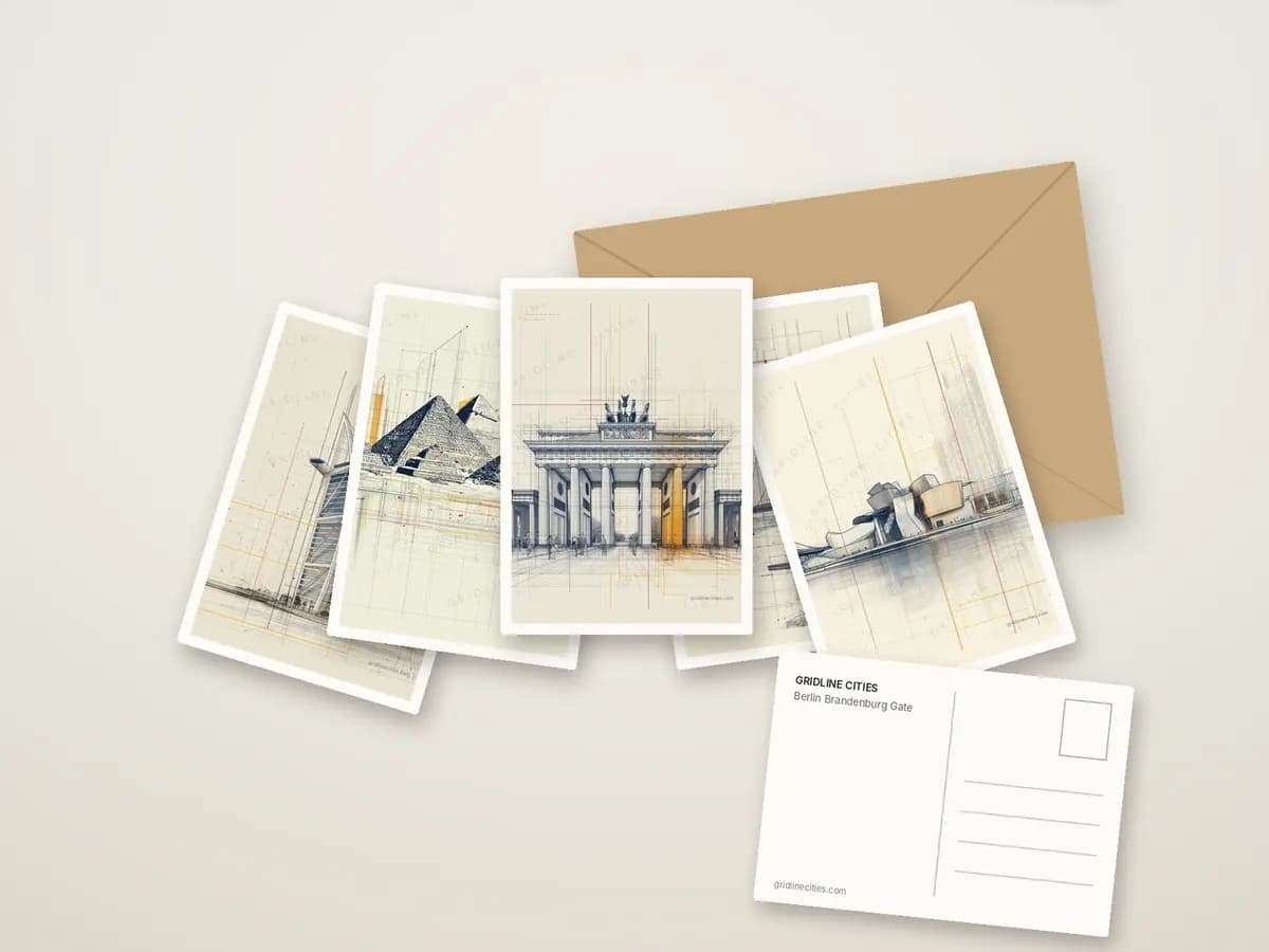 Berlin Brandenburg Gate as postcards