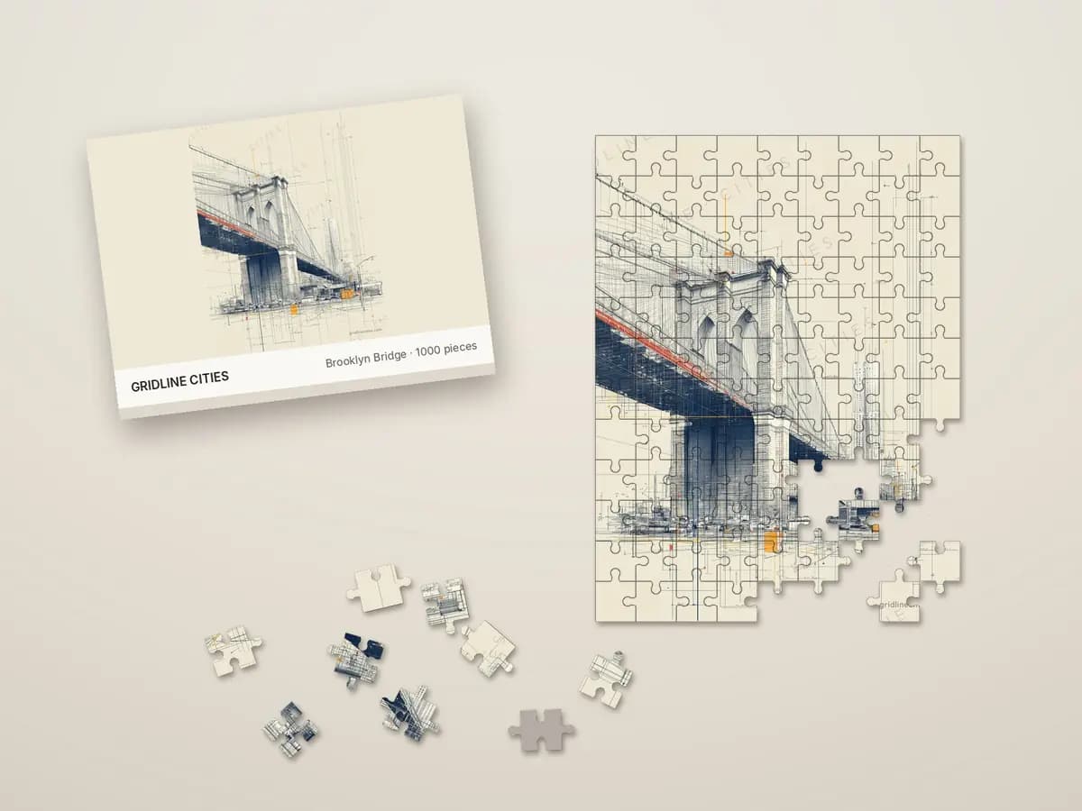 Brooklyn Bridge as jigsaw puzzle