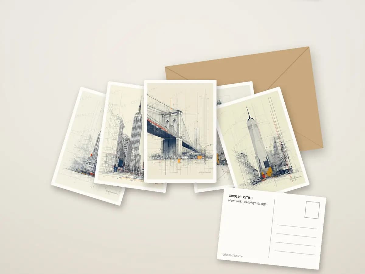 Brooklyn Bridge as postcards
