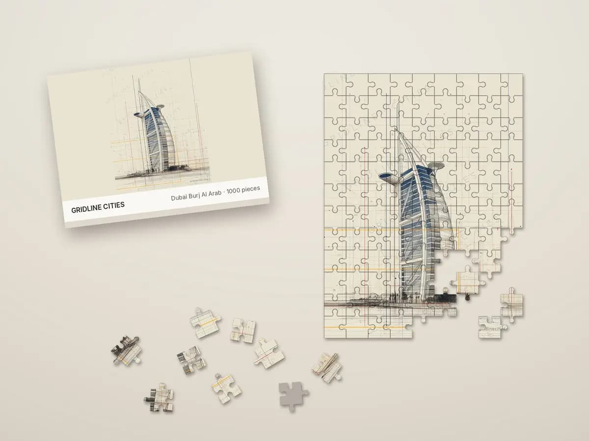 Dubai Burj Al Arab as jigsaw puzzle