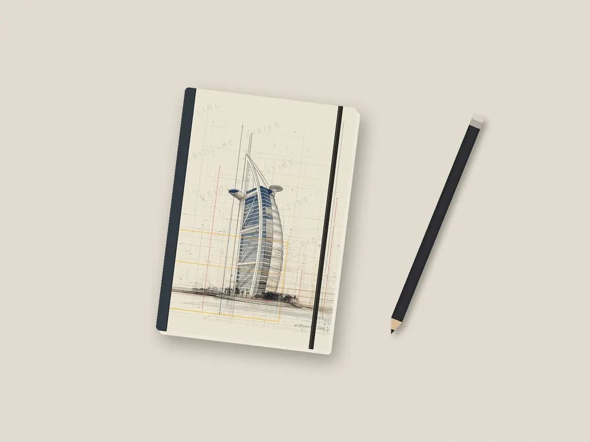 Dubai Burj Al Arab as notebook cover