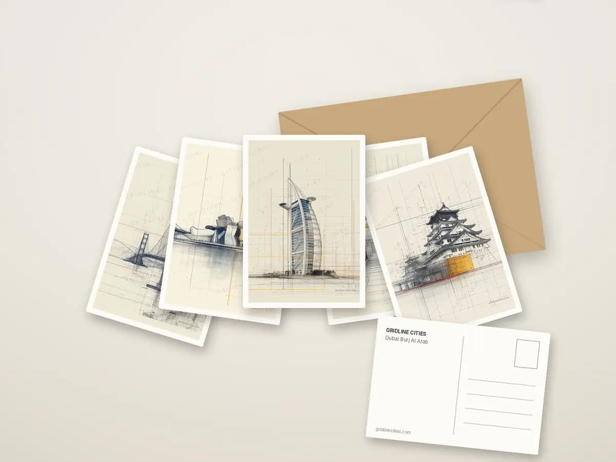 Dubai Burj Al Arab as postcards