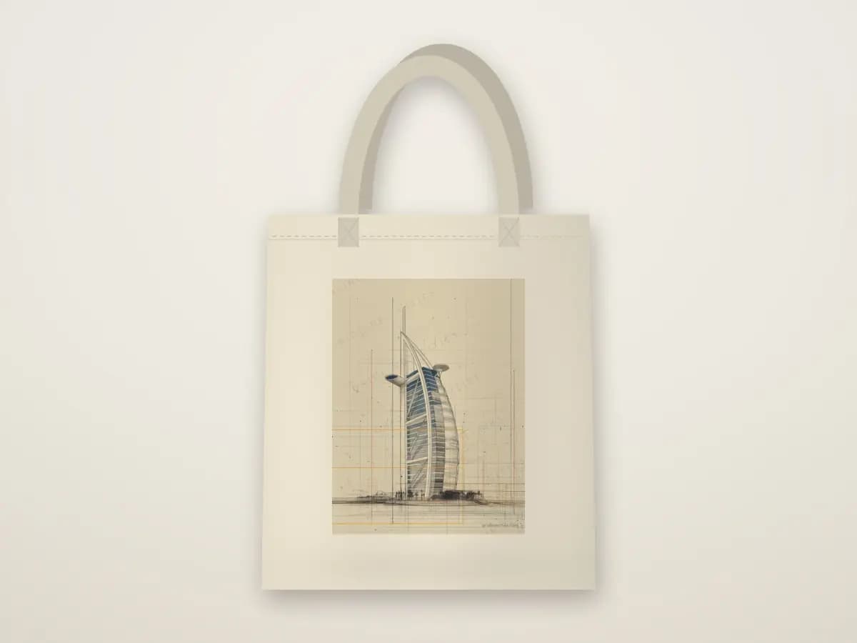 Dubai Burj Al Arab as tote bag