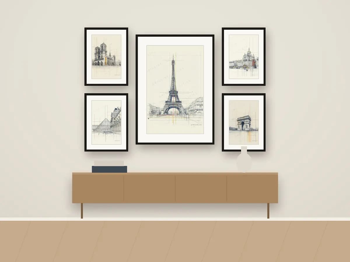 Paris Eiffeltower as gallery wall