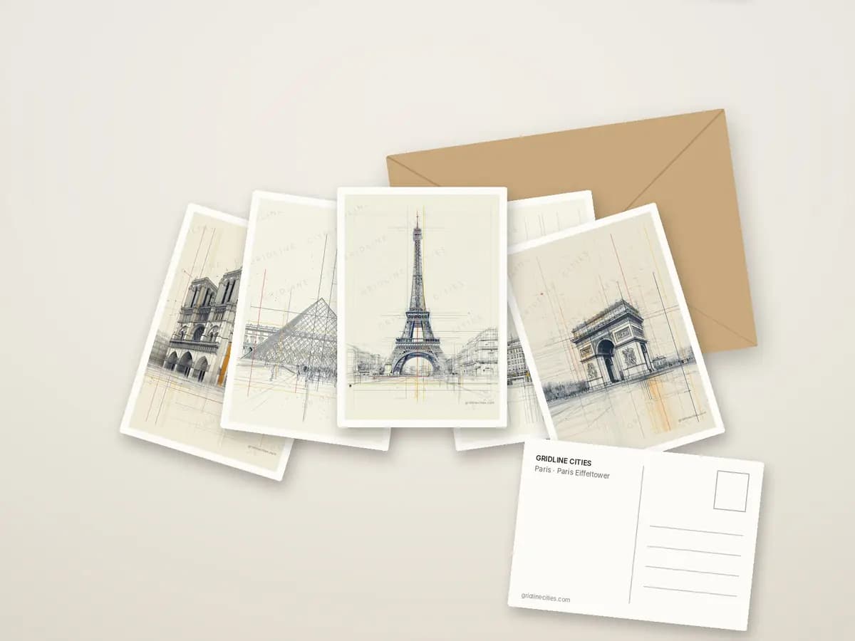 Paris Eiffeltower as postcards