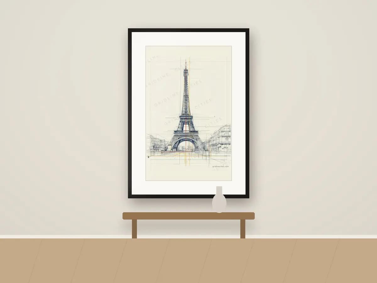 Paris Eiffeltower as print & frame