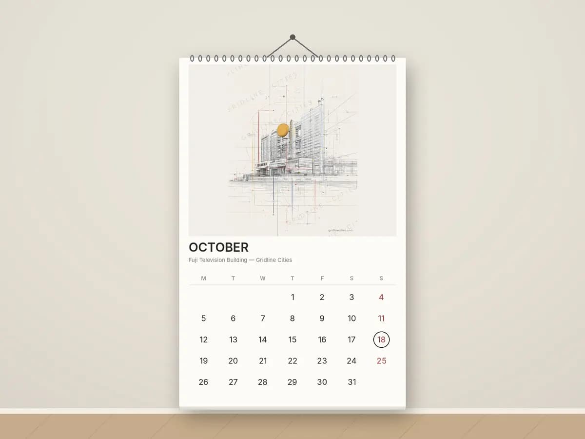 Fuji Television Building as calendar