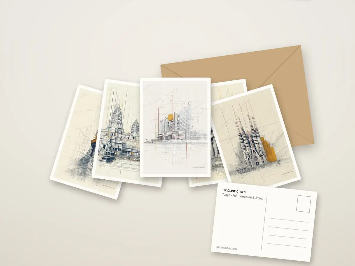 Fuji Television Building as postcards