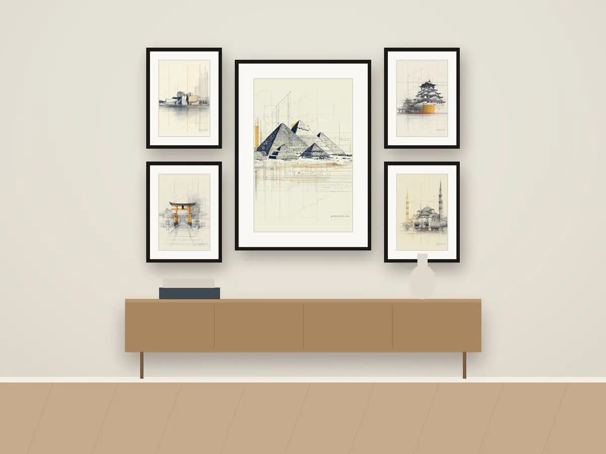 Giza Pyramids as gallery wall