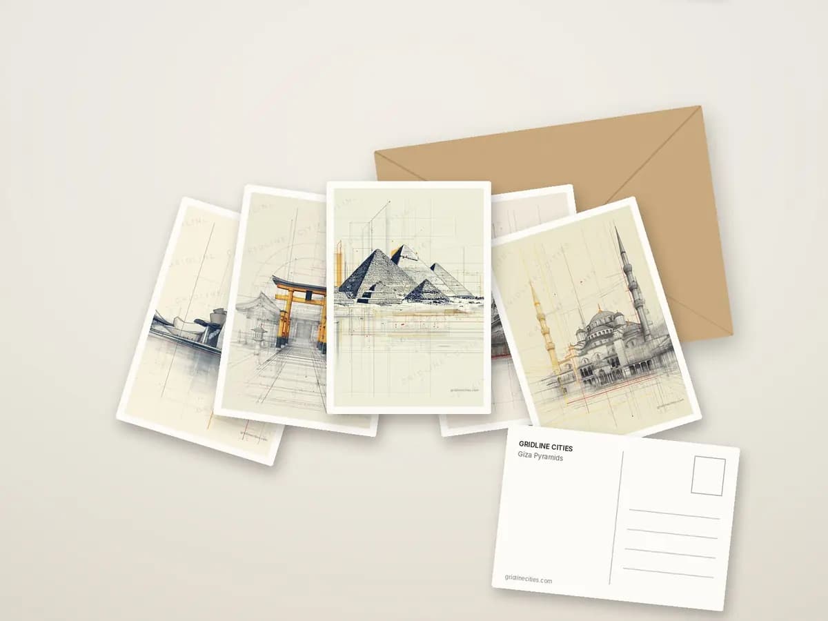 Giza Pyramids as postcards