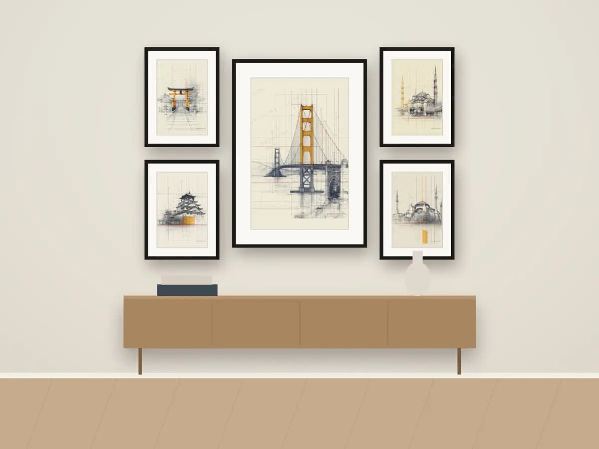 Golden Gate Bridge as gallery wall