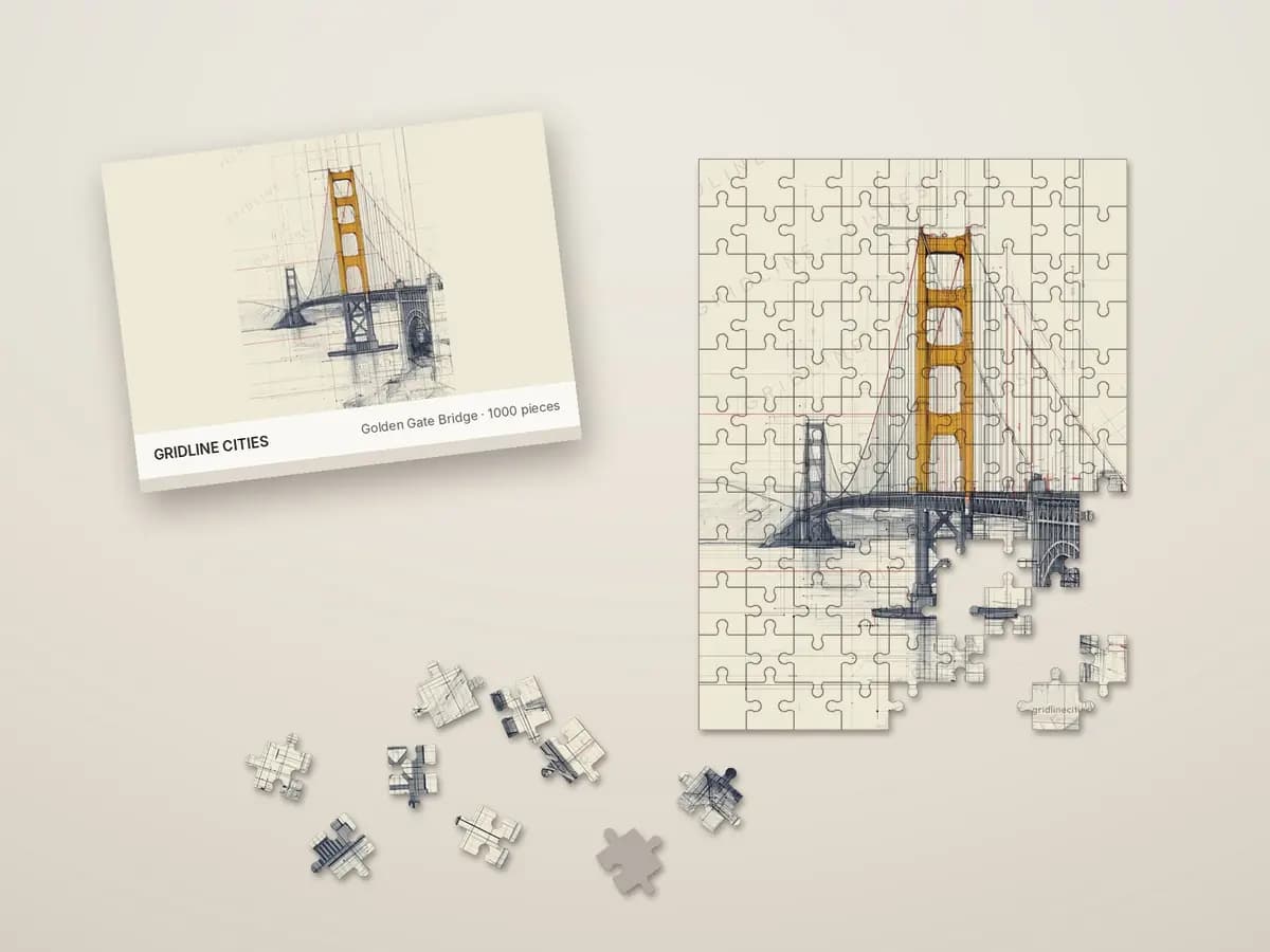 Golden Gate Bridge as jigsaw puzzle