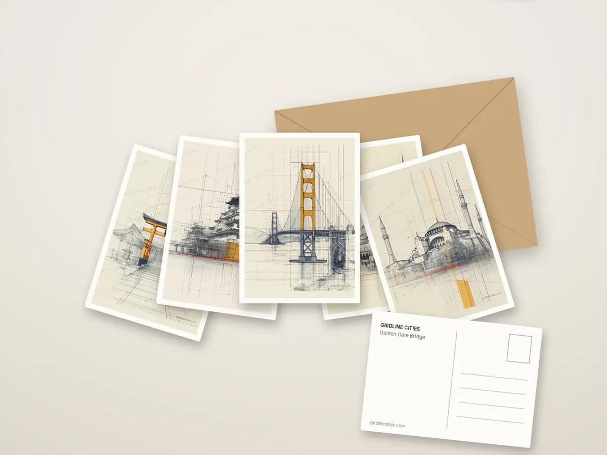 Golden Gate Bridge as postcards