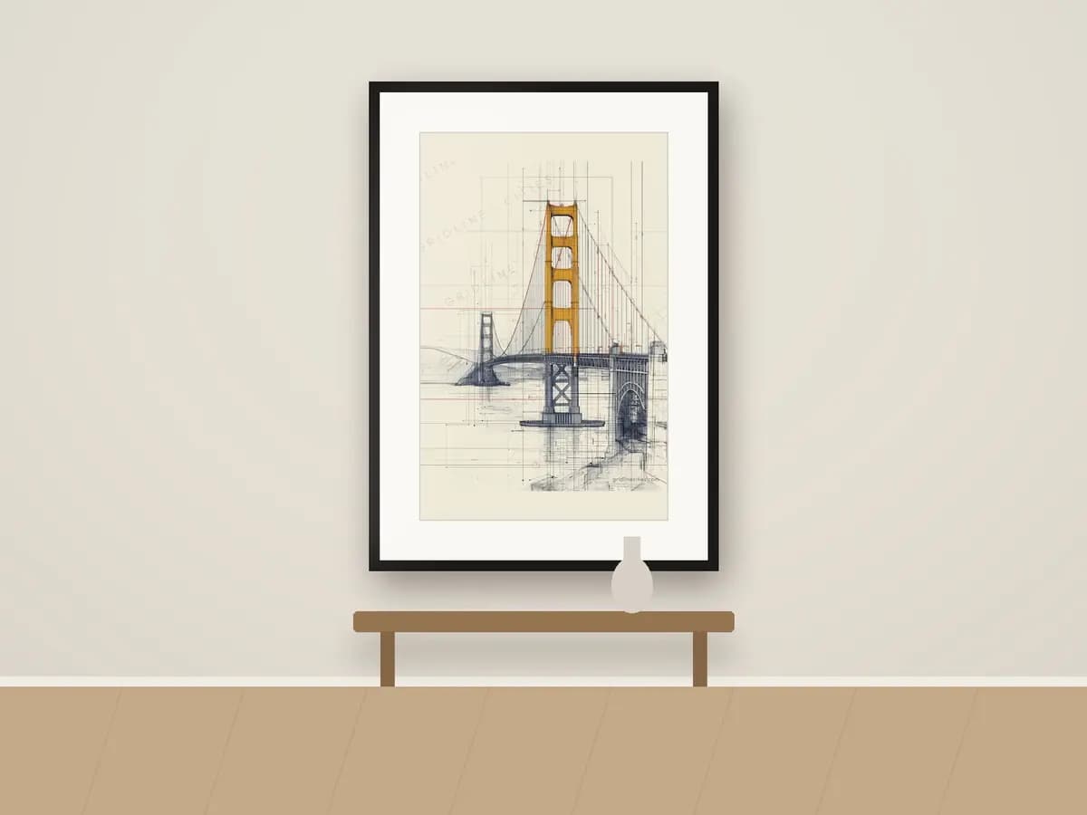 Golden Gate Bridge as print & frame