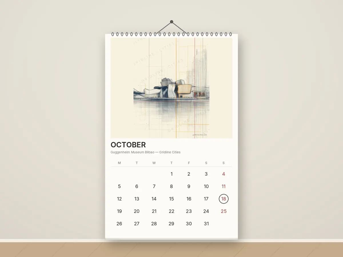 Guggenheim Museum Bilbao as calendar