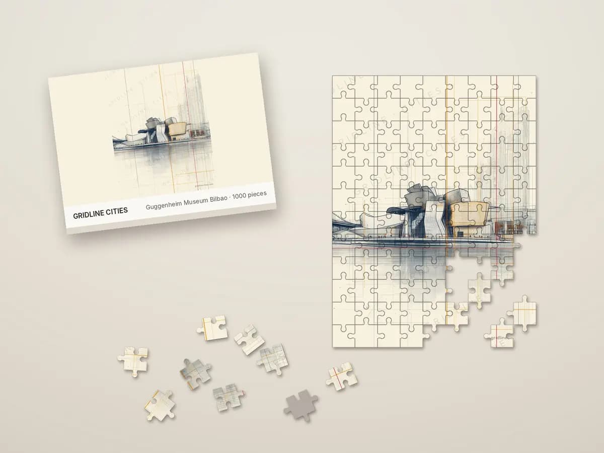 Guggenheim Museum Bilbao as jigsaw puzzle