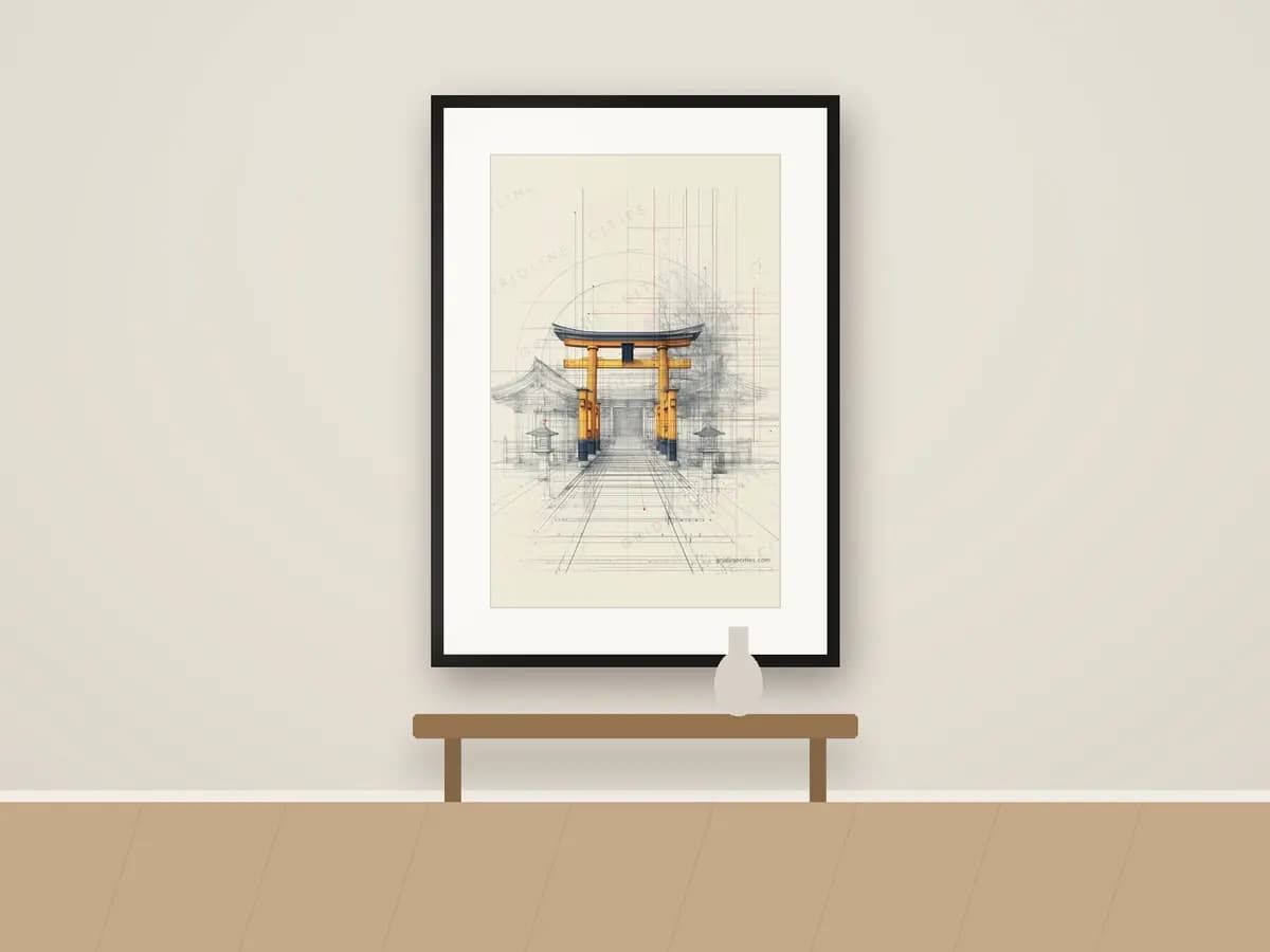 Hakone Shrine Kanagawa as print & frame