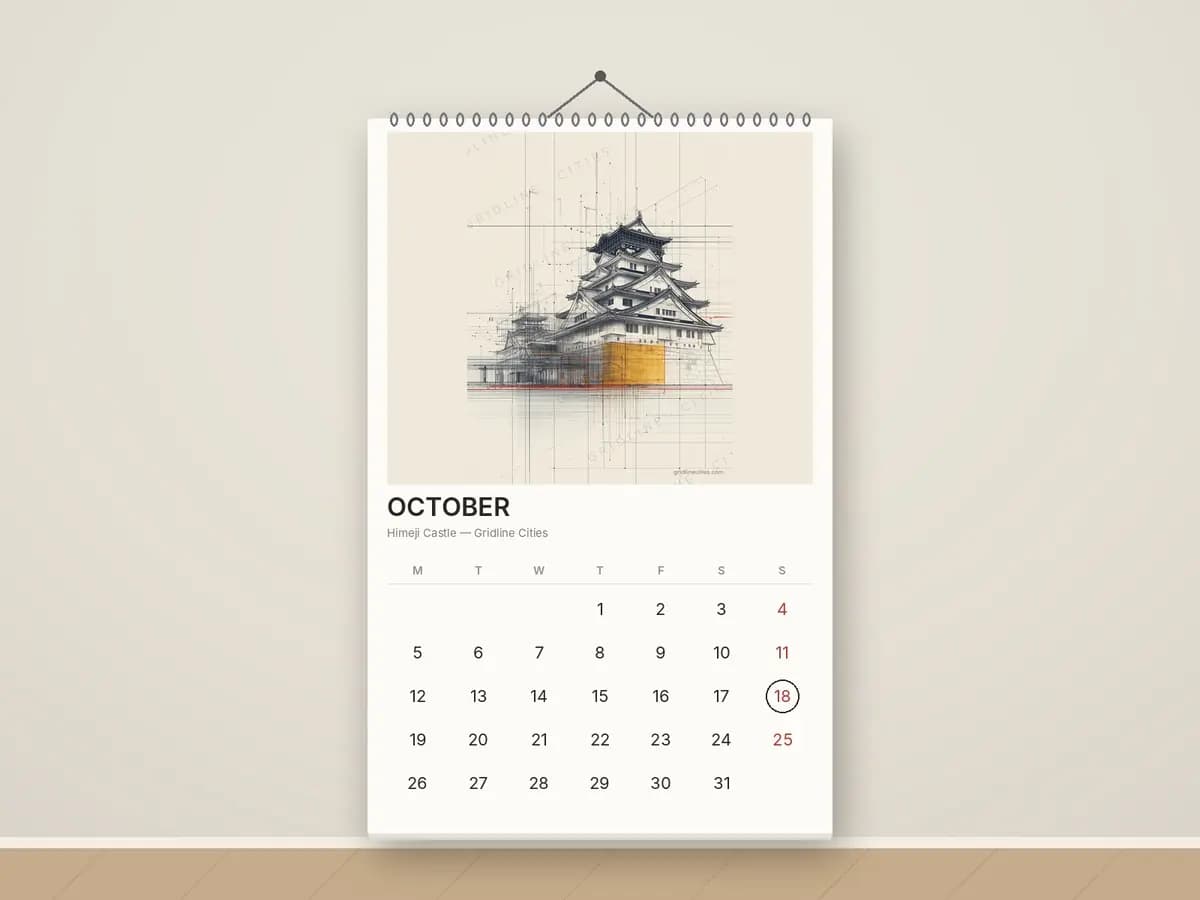 Himeji Castle as calendar