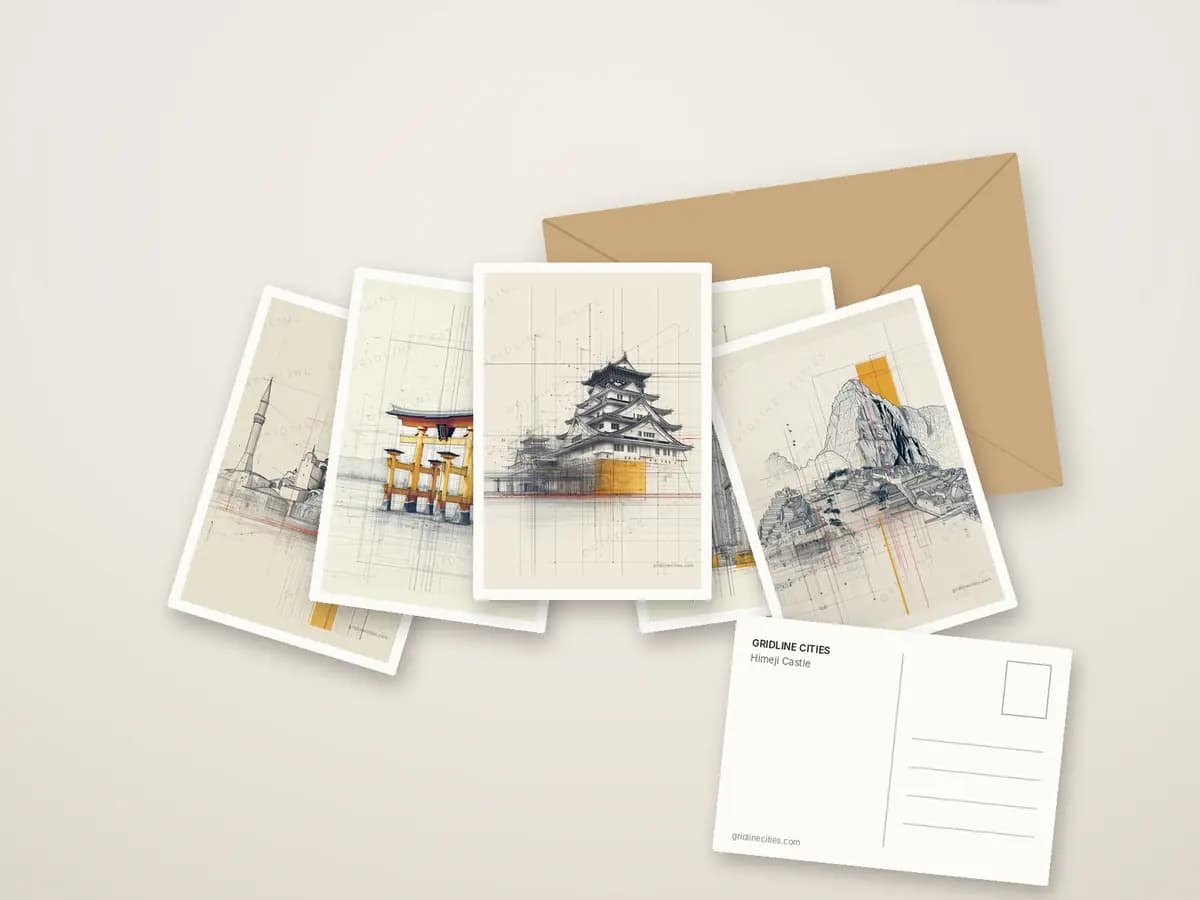 Himeji Castle as postcards