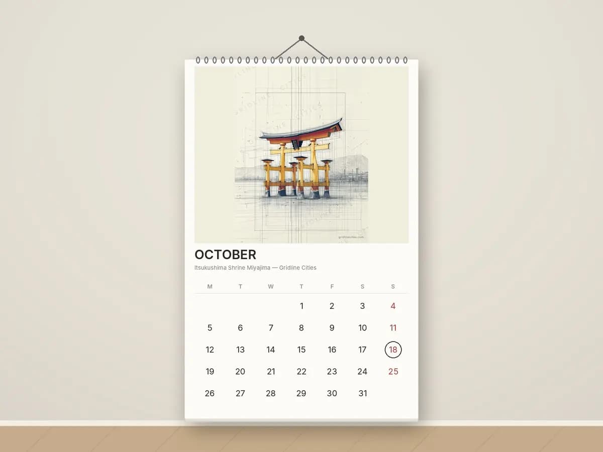 Itsukushima Shrine Miyajima as calendar