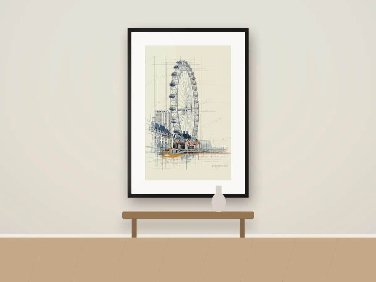 London Eye as print & frame