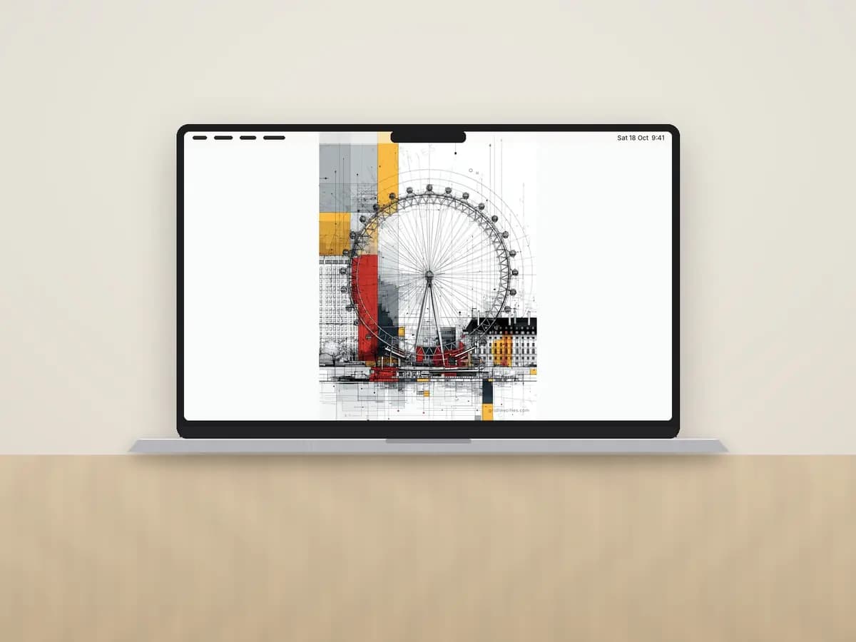 London Eye Mondrian Style as desktop wallpaper