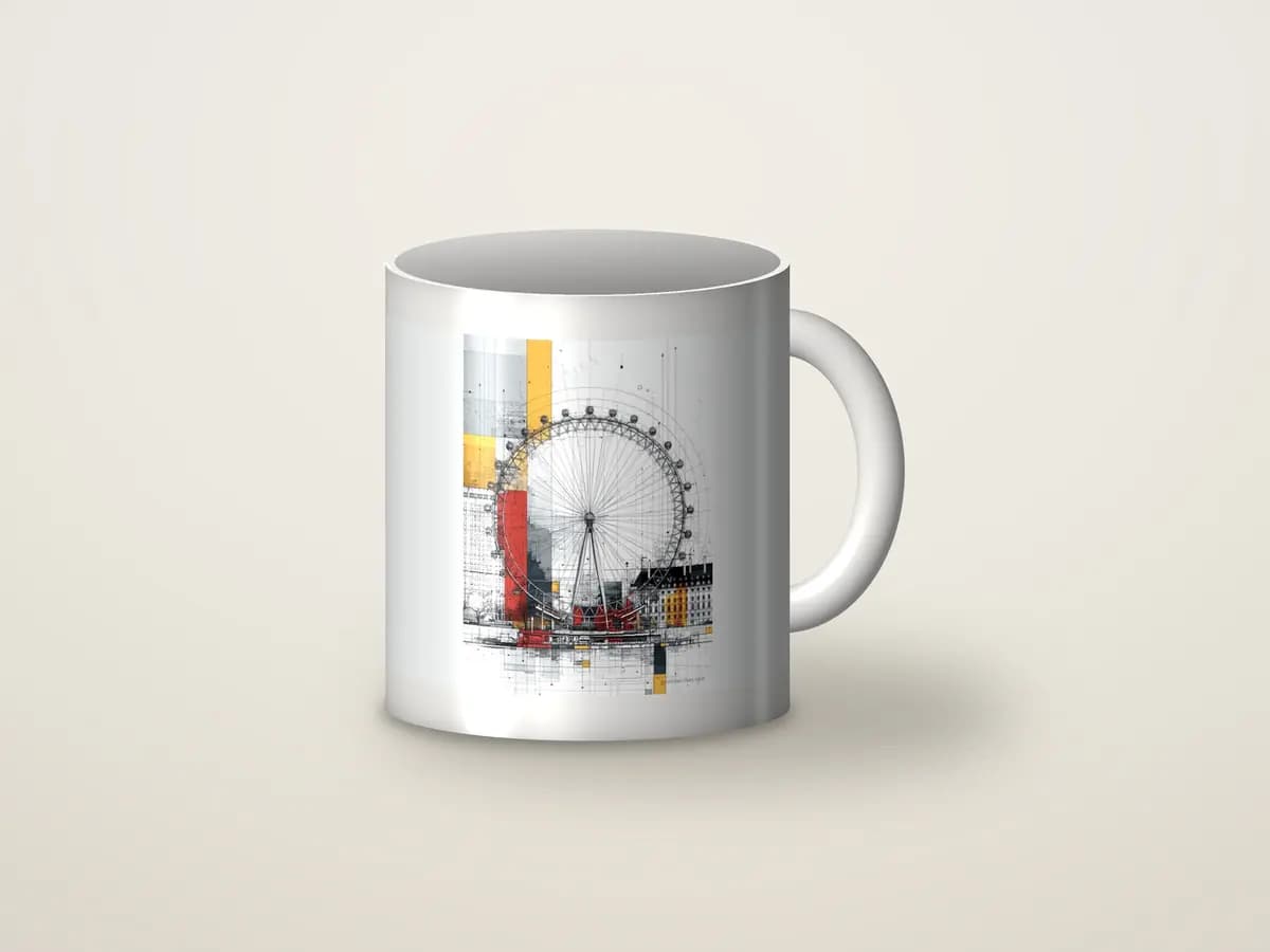 London Eye Mondrian Style as mug