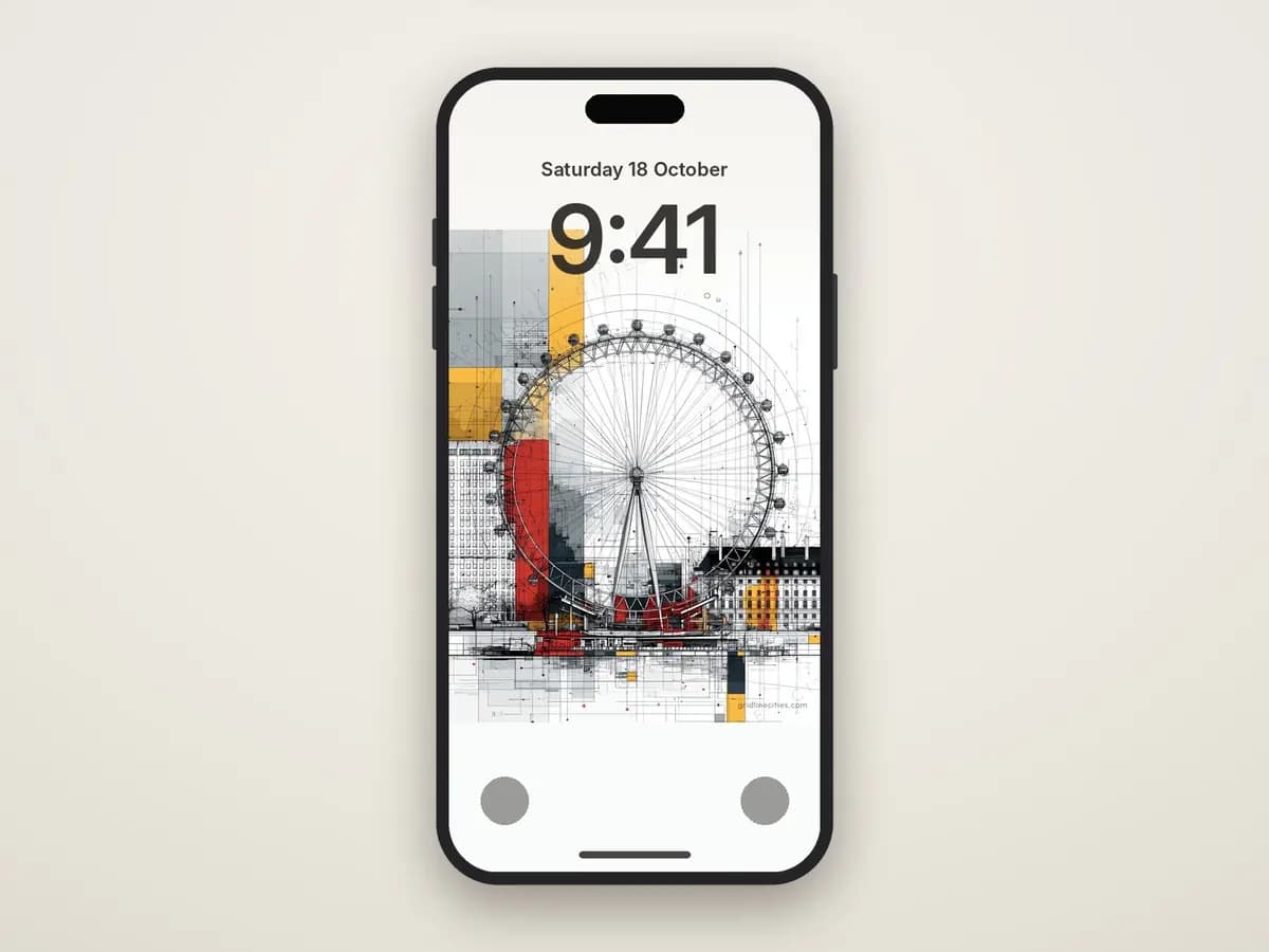 London Eye Mondrian Style as phone wallpaper