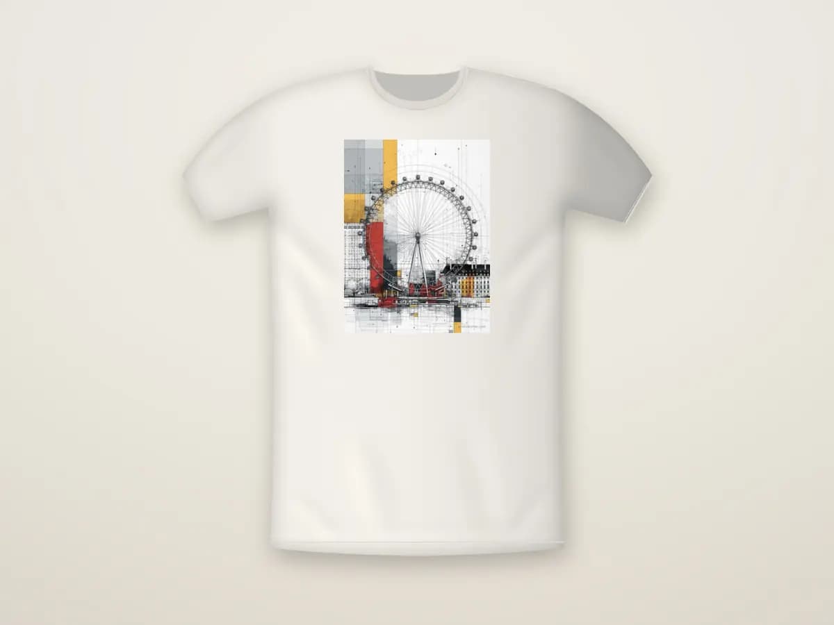 London Eye Mondrian Style as t-shirt
