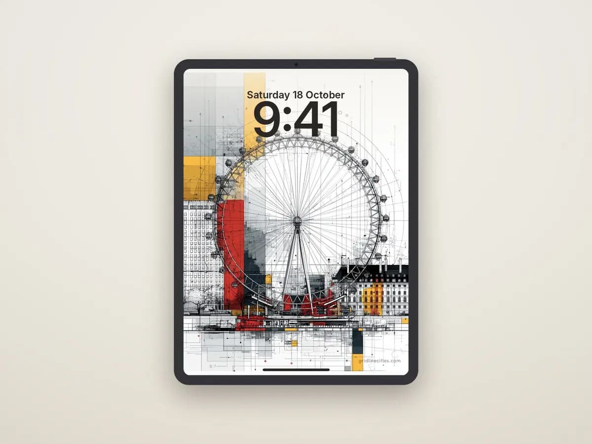 London Eye Mondrian Style as tablet wallpaper