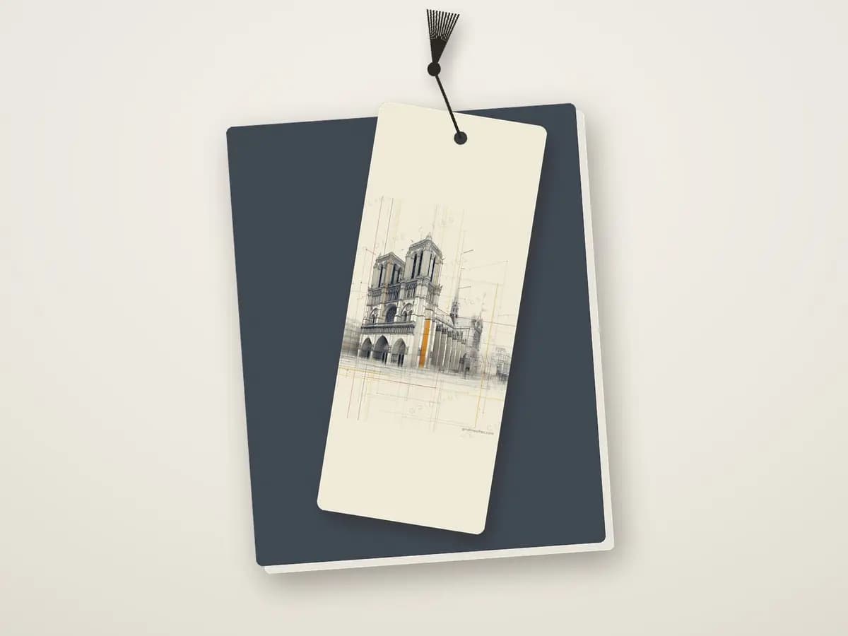 Paris Notre-Dame Cathedral as bookmark