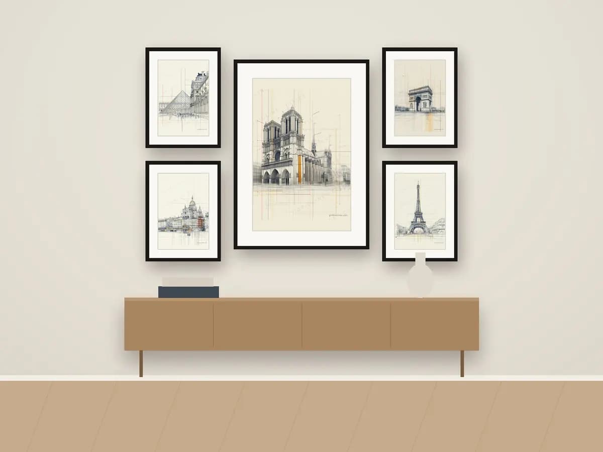 Paris Notre-Dame Cathedral as gallery wall