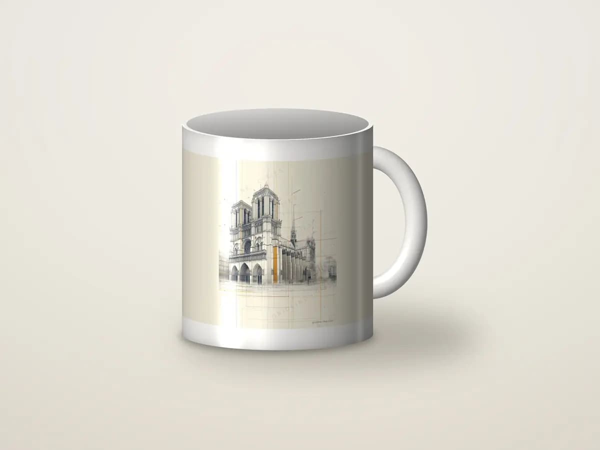 Paris Notre-Dame Cathedral as mug