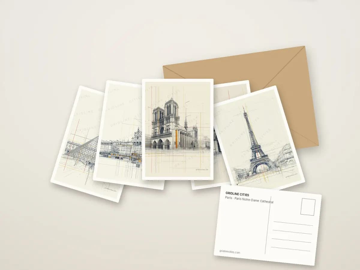 Paris Notre-Dame Cathedral as postcards