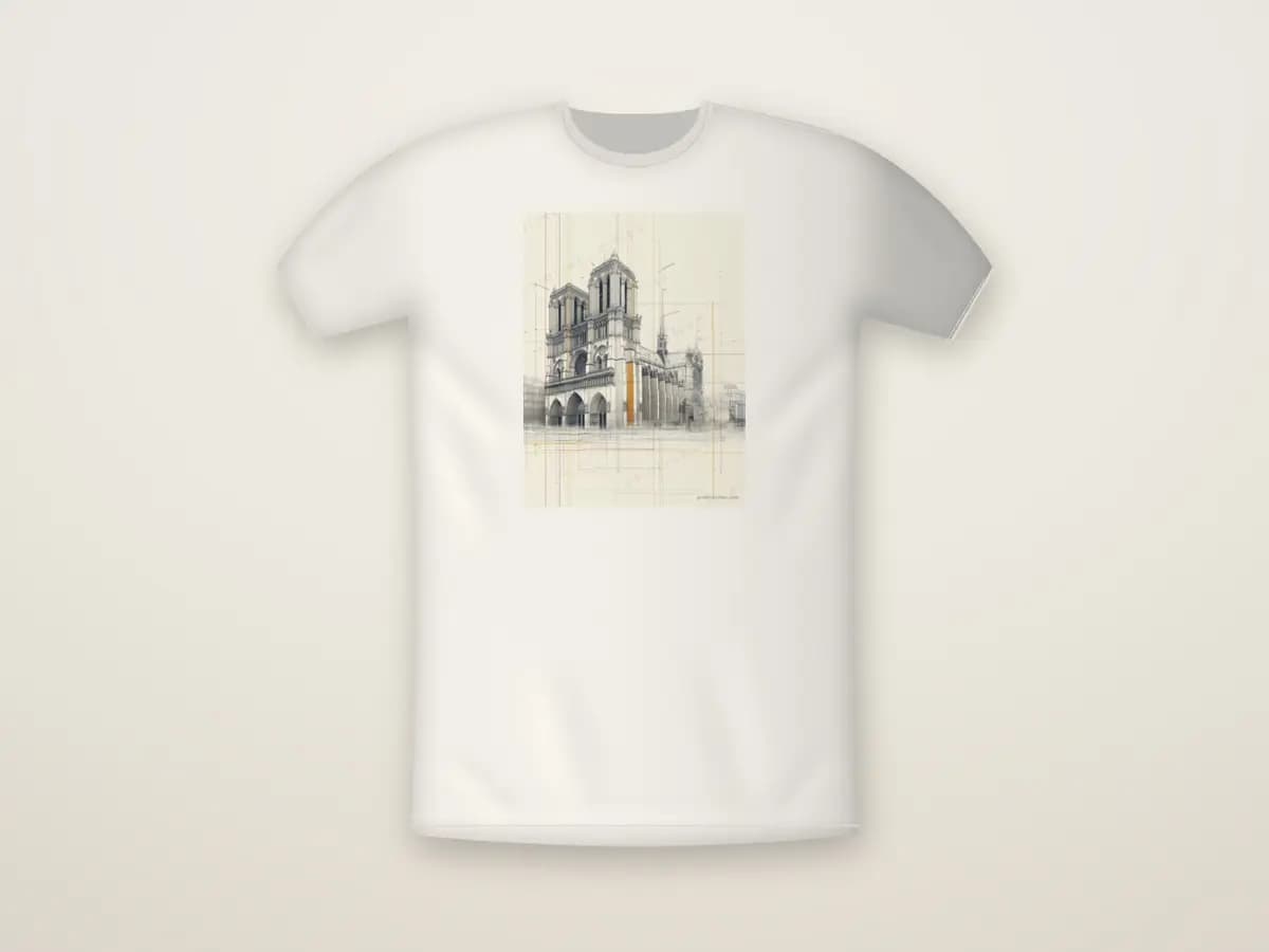Paris Notre-Dame Cathedral as t-shirt